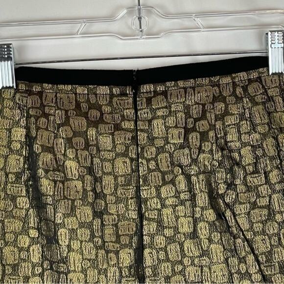 LOFT Metallic Black Gold Party Event Disco Y2K Pencil Skirt NWOT Size 2P - Picture 5 of 11